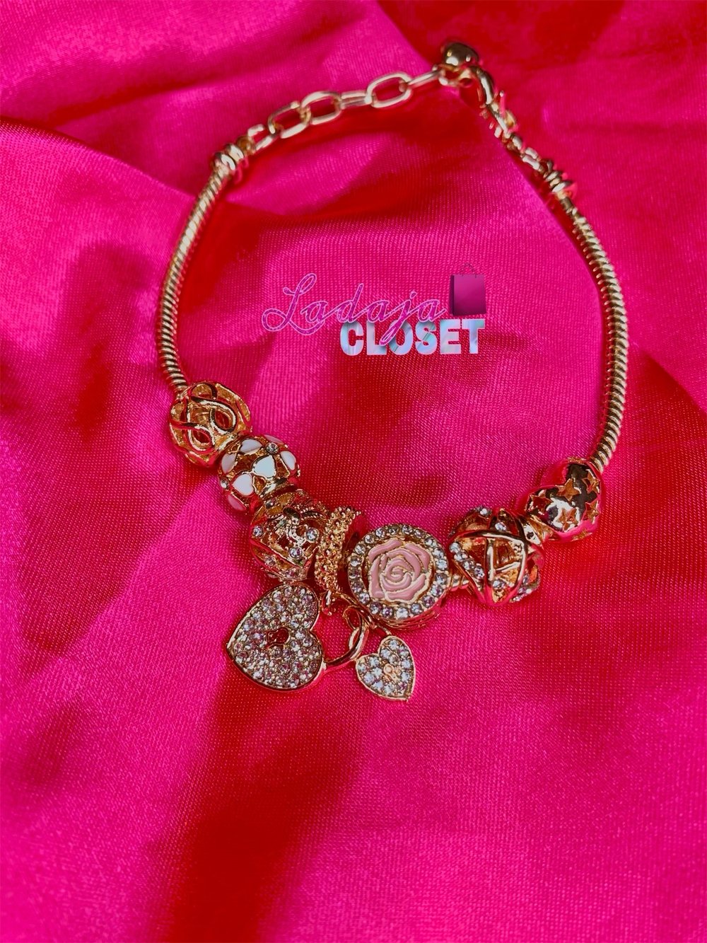 Rose gold charm bracelet