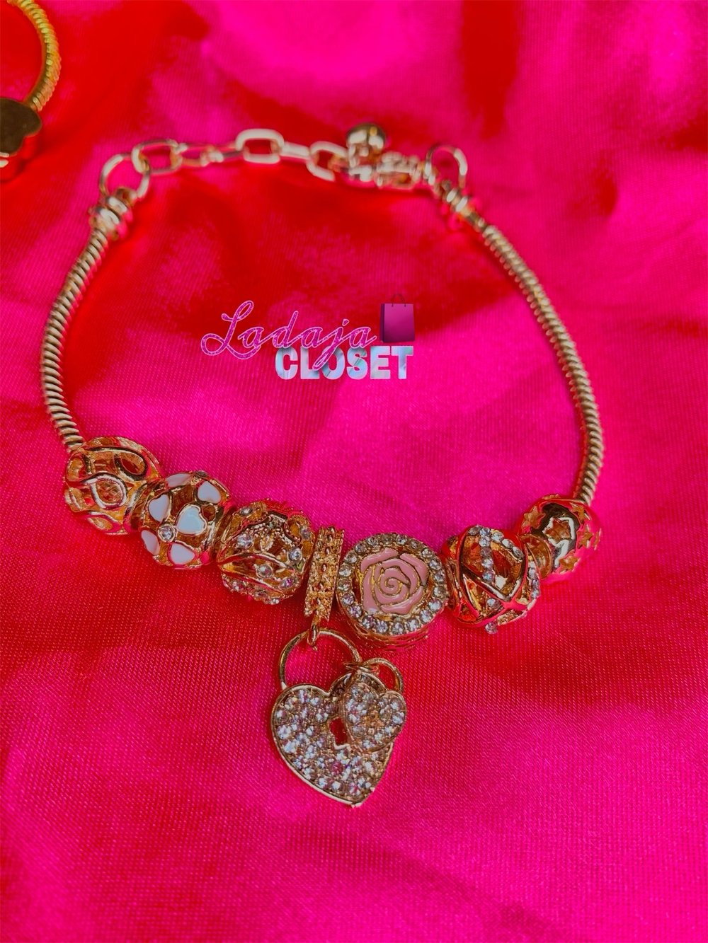 Rose gold charm bracelet
