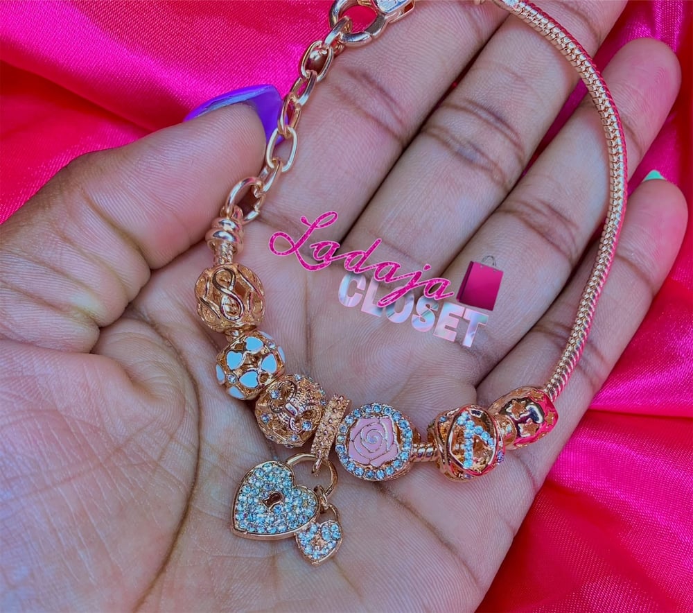 Rose gold charm bracelet