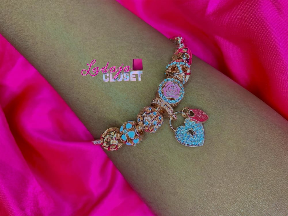 Rose gold charm bracelet