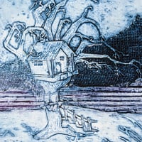 Image 3 of Mountain Treehouse Collagraph