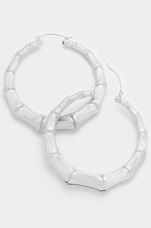 Image of Large Bamboo Hoop Earrings