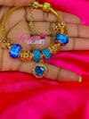 19cm Blue & gold charm bracelet 