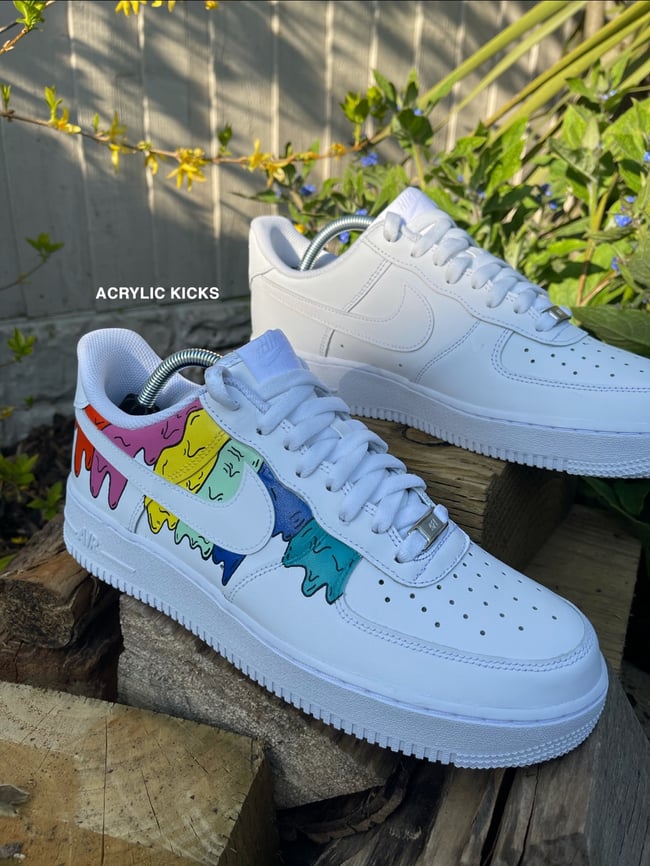 Nike AF1 - Rainbow Drips | Acrylic Kicks