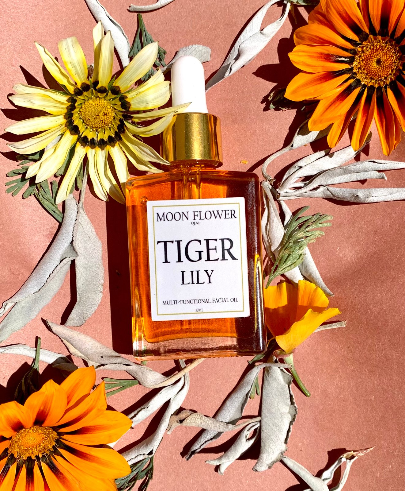 Tiger Lily Facial Oil with Prickly pear rosehip, sea buckthorn  helichrysum and more Moon Flower Beauty