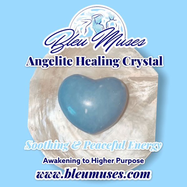 Image of Angelite Heart Shaped Healing Stone