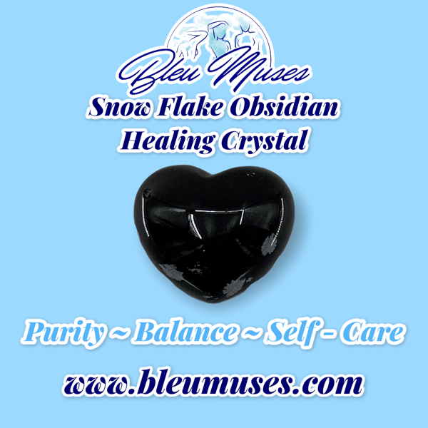 Image of Snowflake Obsidian Heart Shaped Healing Stone