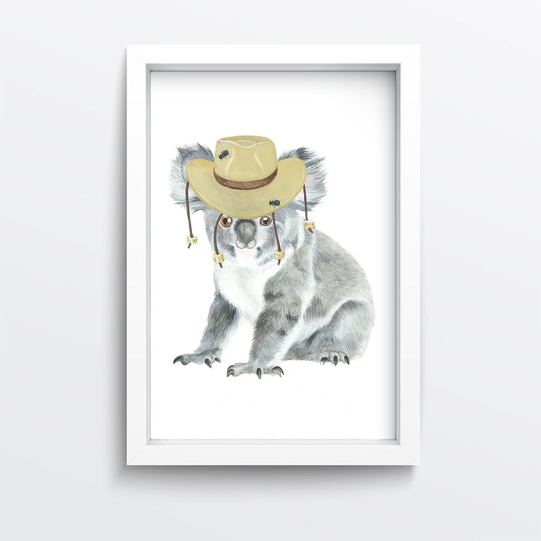 Image of Cork Hat Koala Giclée Print