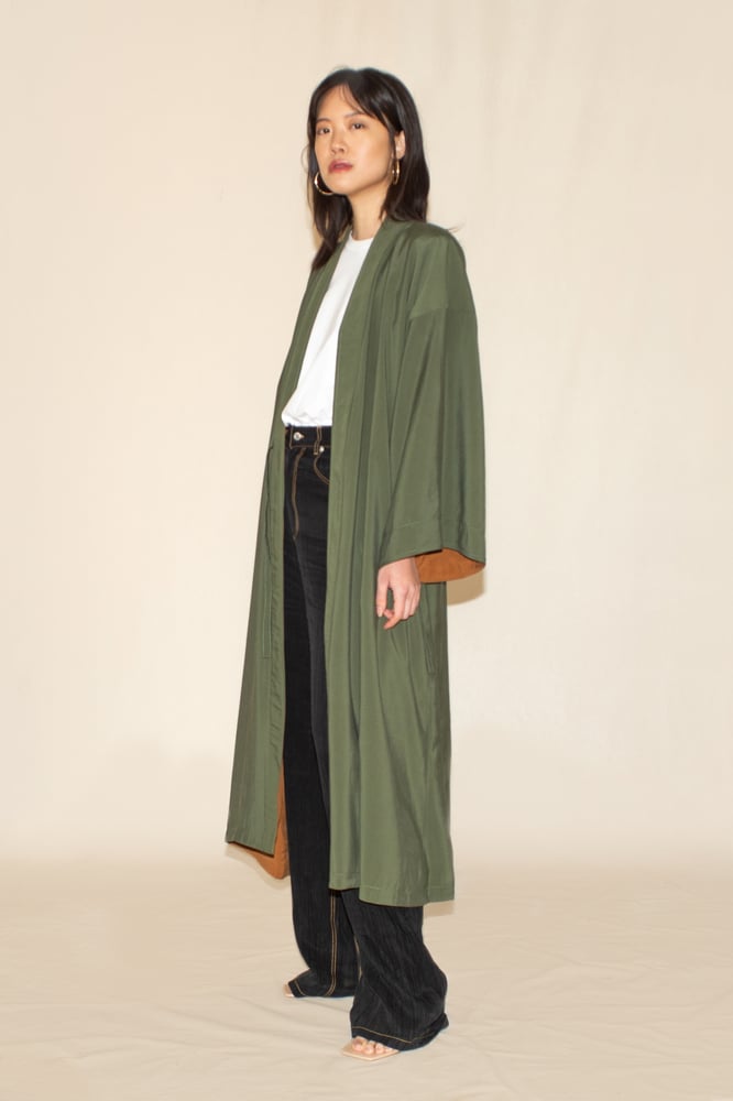 Image of Ochre-Moss Reversible Robe