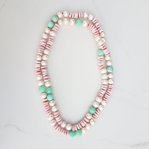 Pearl, Conch Shell, & Chrysoprase Helix Necklace 