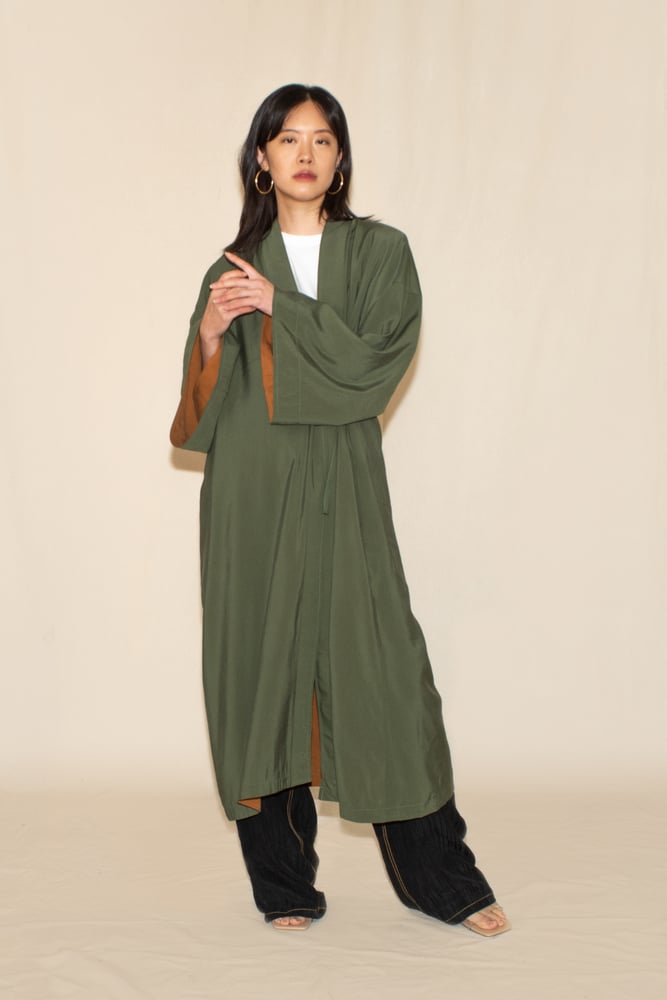 Image of OY A Moss-Ochre Reversible Robe