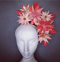 Peach, coral and rose gold leather crown