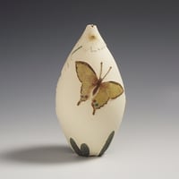 Image 2 of Swallow tail butterfly & daisy sgraffito vessel