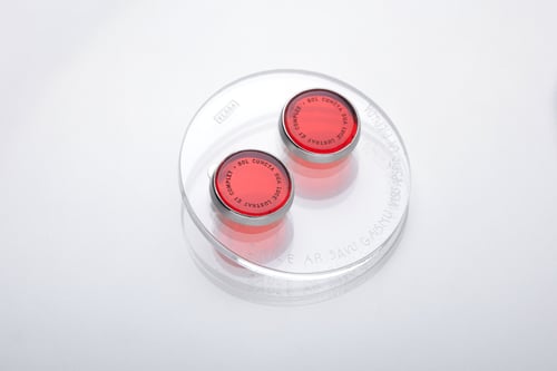 Image of "The Sun illuminates..." silver earrings with red acrylic glass · SOL CUNCTA SUA ·