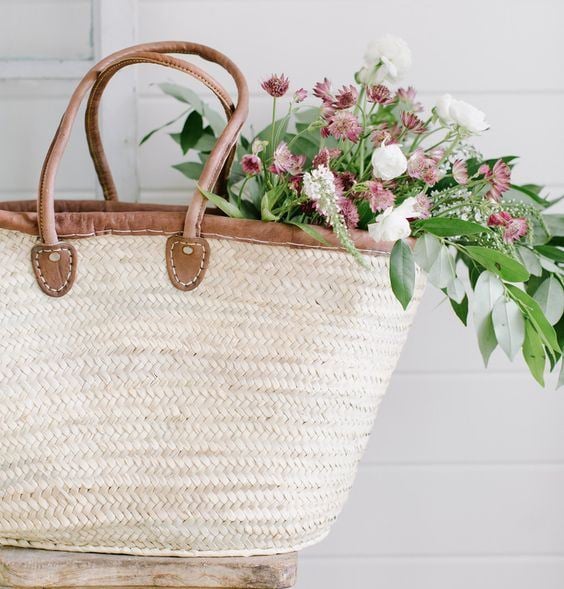 Image of LEATHER TRIM BASKET