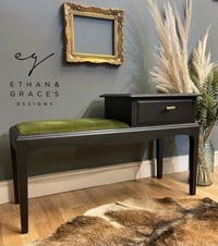 Image 1 of Black green & gold telephone table 