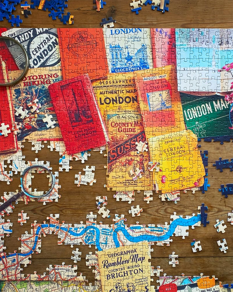 Image of 'London - Brighton Vintage Maps' 1000 Piece, Limited Edition Jigsaw