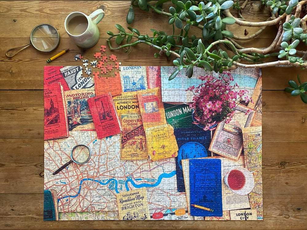 Image of 'London - Brighton Vintage Maps' 1000 Piece, Limited Edition Jigsaw