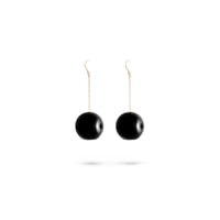 Image 1 of SMALL TAC TAC EARRINGS _ BLACK