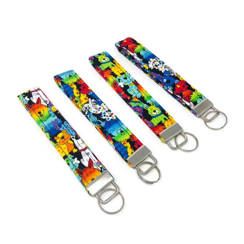 Image of Dogs Key Fob, Keychain, Wristlet, Key Chain, Key Lanyard, Wrist, Key, Lanyard, Keyfob, Wristlet