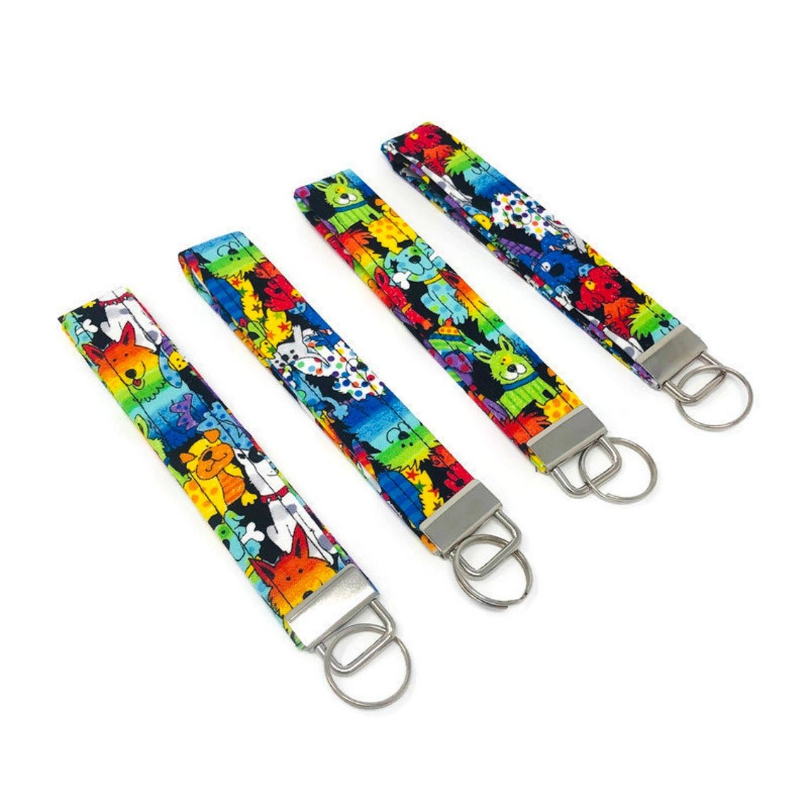 Image of Dogs Key Fob, Keychain, Wristlet, Key Chain, Key Lanyard, Wrist, Key, Lanyard, Keyfob, Wristlet
