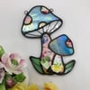 Iridescent Blue Patchwork Mushroom