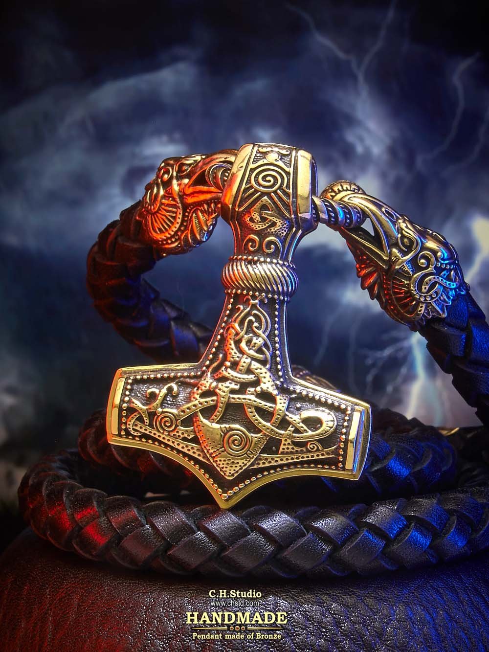 Thor's Hammer : MJOLNIR : Luxury Leather Necklace