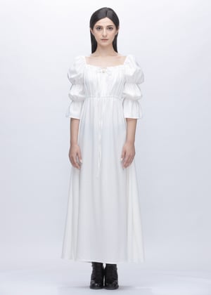 Image of Jane Dress With Puff Sleeves in White