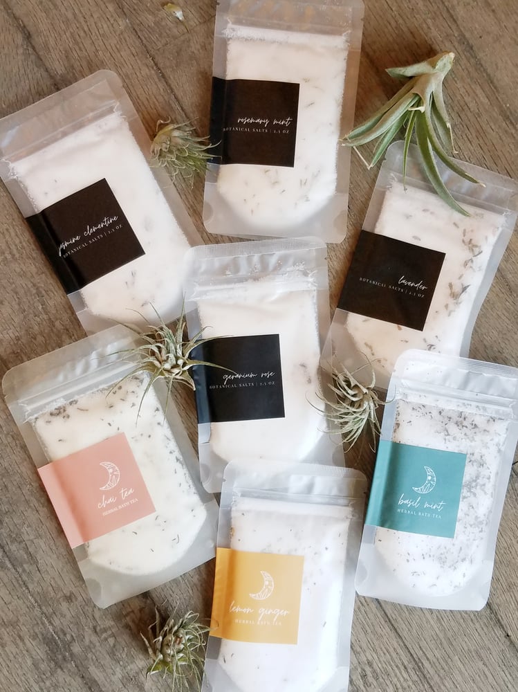 Image of Botanical and Herbal Bath Salt Soaks