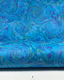 Marbled Paper Gouache on Tabriz Blue II - 1/2 sheets