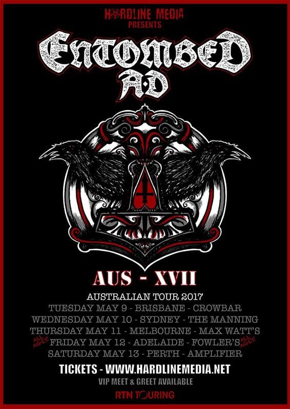 Image of ENTOMBED A.D. - Australian Tour Poster