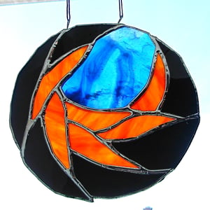Image of Dr Ed mandala orange and dark brown and a very special touch of blue