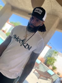 Chuckin white and black T Shirt 