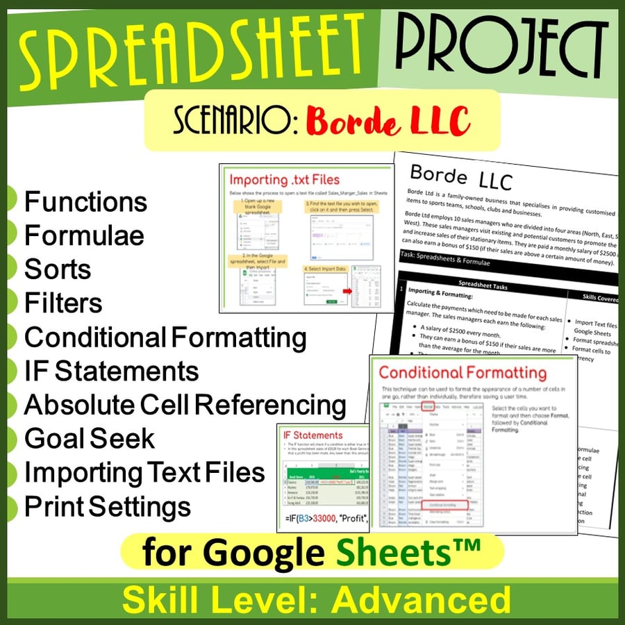 Image of Advanced Level Spreadsheet Projects for Google Sheets The Ultimate Bundle