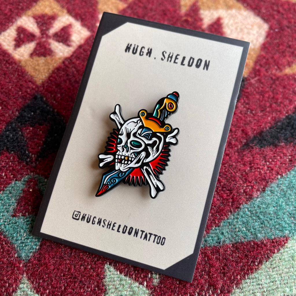 Scull and Dagger Enamel Pin Badge