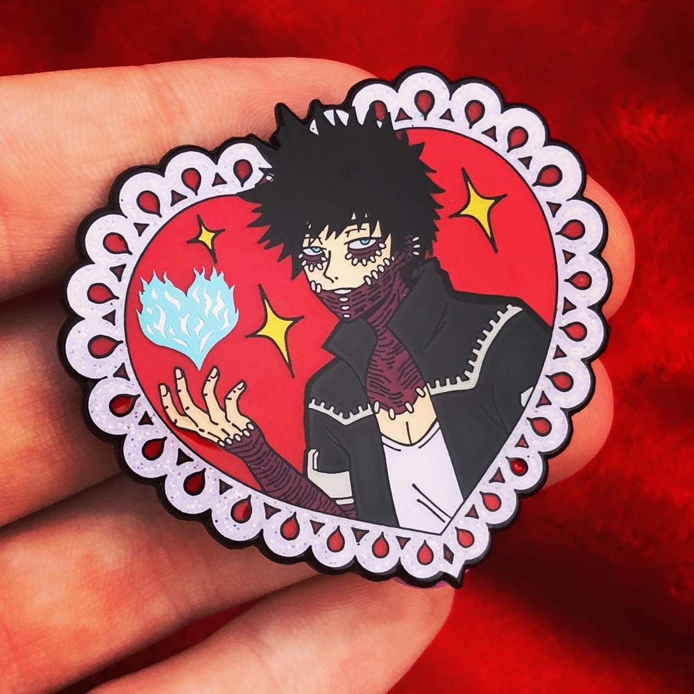 Image of Dabi (MHA) - Villaintine's Hearts | SOFT ENAMEL PIN + EPOXY