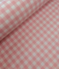 Image 1 of Loneta/Vichy - Doble Cara - Cuadro Grande - ROSA - 8€/m