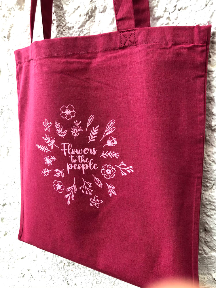Image of Totebag FLOWERS TO THE PEOPLE 3 colors disponibles