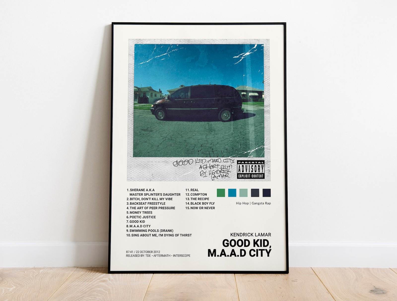 wzgsffs Nuevo Kendrick Lamar Good Kid Maad City Art Music Album Star Poster E Impresiones Arte De Pared Impresión En Lienzo-24X24 Pulgadas X 1 Sin Marco
