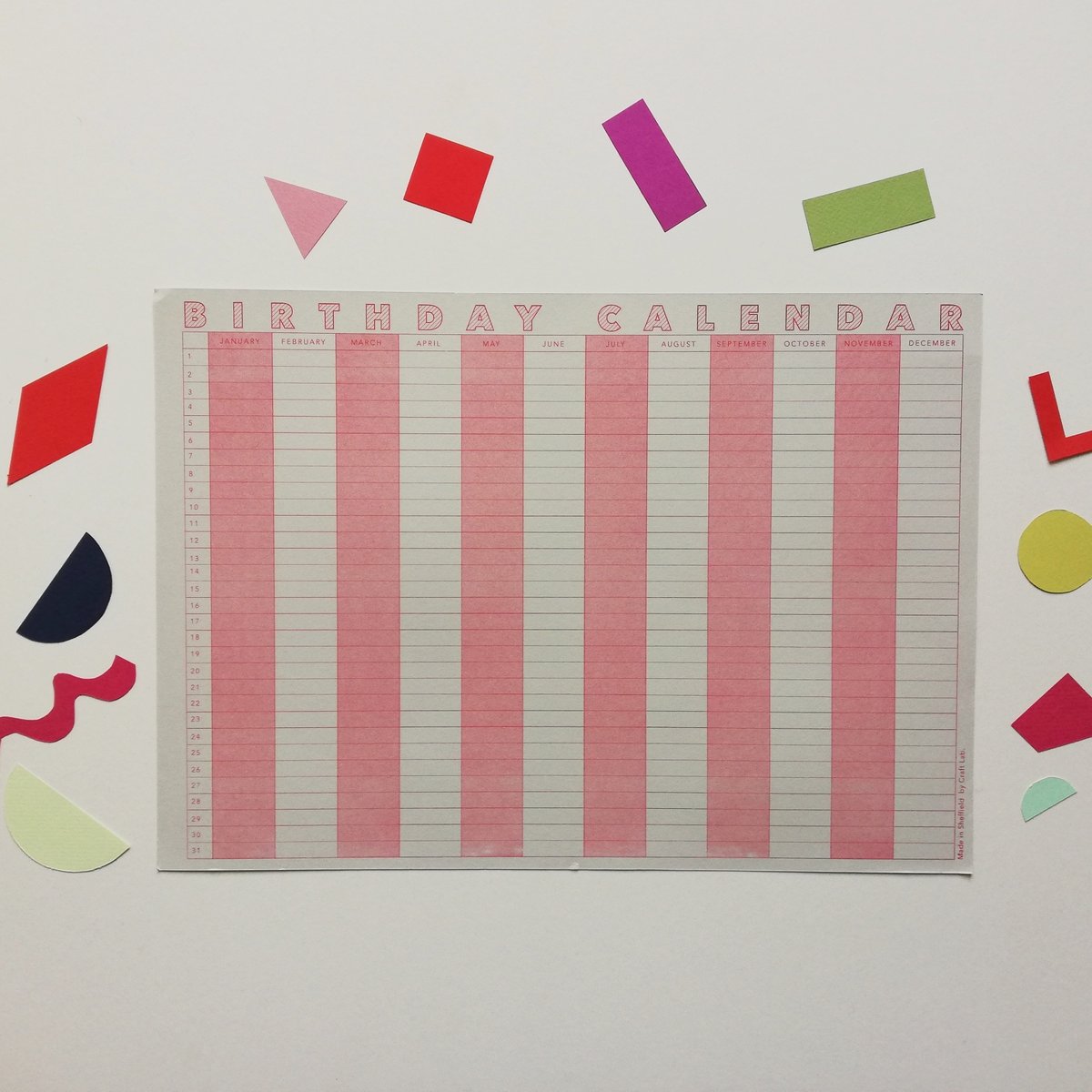 Perpetual Birthday Calendar Craft Lab Family Club