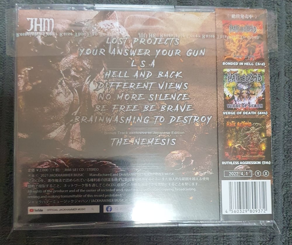 HATE BEYOND - Strangled Existance CD with Obi