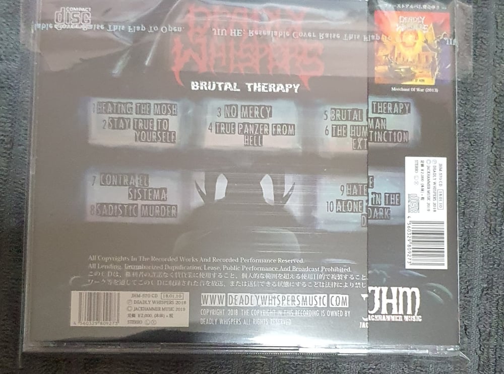 DEADLY WHISPER - Brutal Therepy CD with Obi Strip