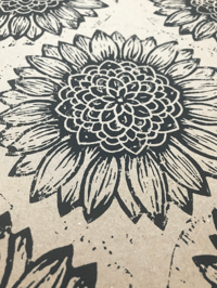 Image 2 of Sunflower Mandala Lino Print