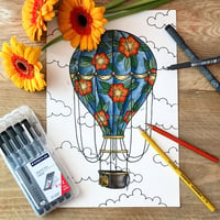 Image 2 of Hot Air Balloon Tattoo Flash Design