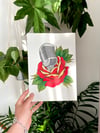 Traditional Rose & Microphone Print