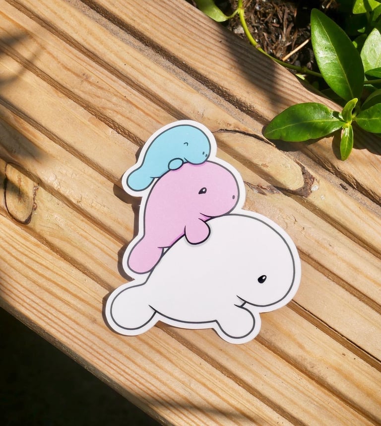 Transgender Pride Manatee Sticker Image 3