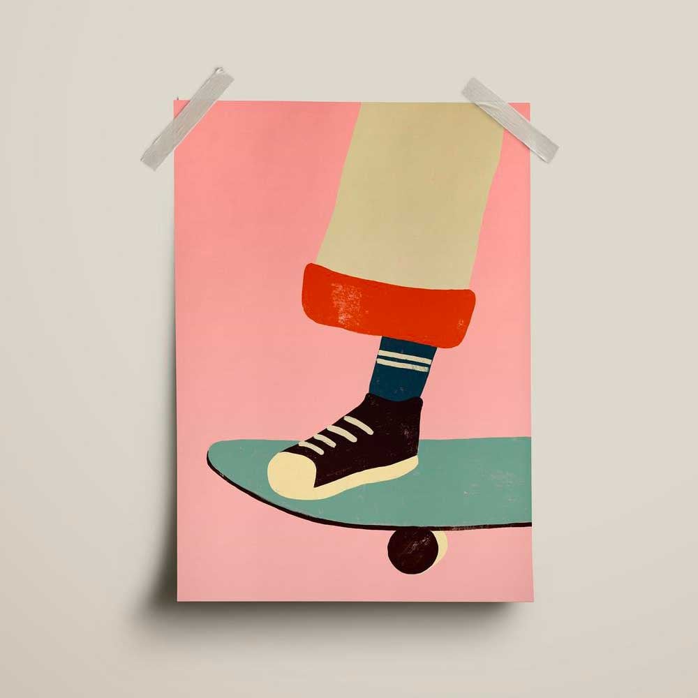 Image of Carte Skateboard Framboise und Ketchup