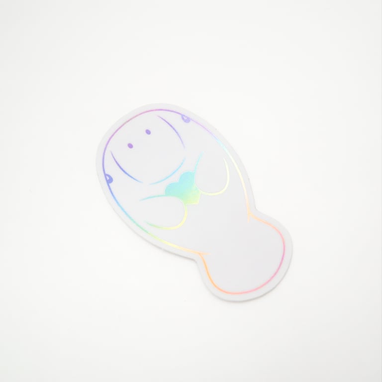 Matte Holographic Pride Manatee Sticker