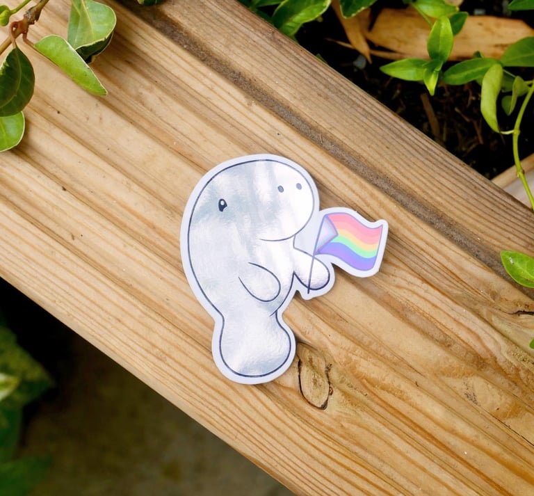 Mirror Pride Manatee Sticker Image 2