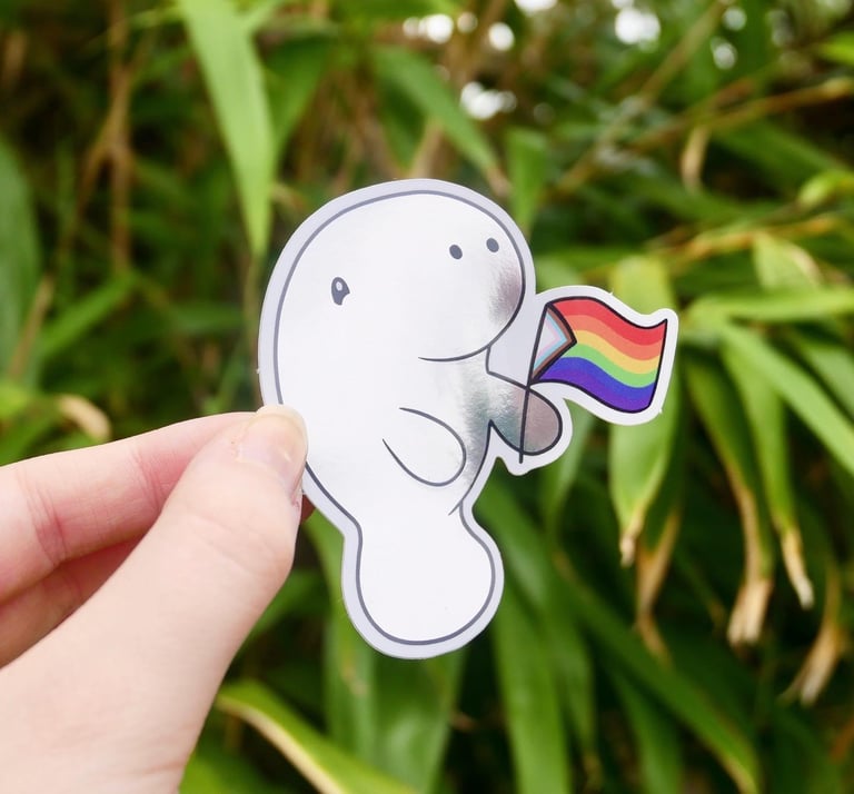 Mirror Pride Manatee Sticker Image 4
